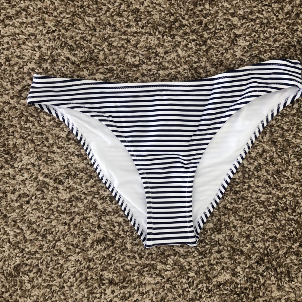 Navy striped bikini bottom